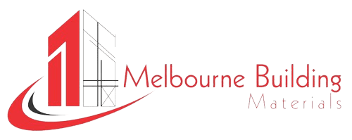 Melbourne Building Materials logo featuring a red geometric building and curved swoosh.