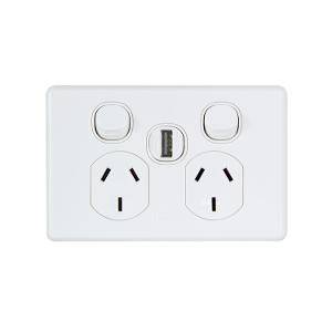 Socket twin c2000 series with single usb CLIC2025USBCWE