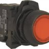Illum p/button flush red 240v ac 1n/c NHPD7PLF4PN7RX01HS