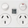 Sil. twin socket outlet usb mw HAGWBSP2SUSB-MW
