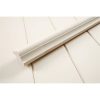 White quarter-round baseboard molding laid on a light floor.