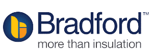 Bradford logo with blue and yellow circular emblem and the words 'Bradford' and the tagline 'more than insulation'.