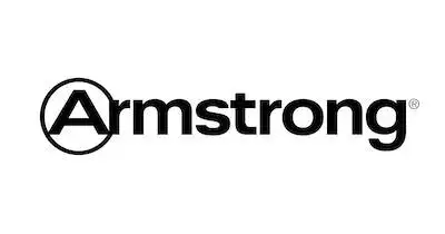 Armstrong logo: black brand name with a circled A symbol on white background