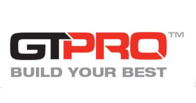 GT PRO logo in black and red with the slogan 'BUILD YOUR BEST'.
