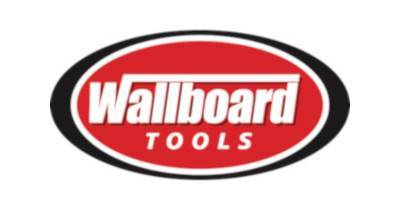 Wallboard Tools logo: red oval with white text reading 'Wallboard Tools' inside a black border surface.