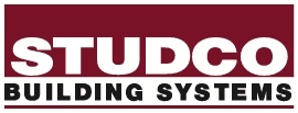 STUDCO Building Systems logo, with 'STUDCO' in white on maroon and 'BUILDING SYSTEMS' in black beneath.