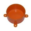 Cabac Tripac DLO Conduit Junction Box Disposable Lid, With Lugs, Round, PVC, Orange
