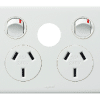 Legrand ED777XWE Excel Life Dedicated Plate Series GPO, Double, Powerpoint, Switchplug Combination, With Extra Switch, Single Pole, Flush, Horizontal, 240V 10A, 3 Pin, White Electric