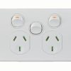 Trader PUPPSW2G Puma Power Point Switched 2 Gang 10A 250V~ with Extra Switch 16A