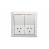 Legrand CM777WE Como Double Powerpoint, 2 Gang, 10A, 240V AC, Horizontal, Flush Mount, AS/NZS Compliant, 116.5mm x 116.5mm, White