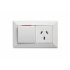 Legrand CM787WE Como Series Power Point, Horizontal Single GPO, 10A, 240V AC, Flush Mount, 8mm Plate Thickness, Matte White