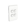 Clipsal 3044C-VW Iconic Series Skin Only, Cover Plate, Flush, Vertical/Horizontal, Suit 4 Gang Switch Grid, Vivid White