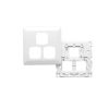 Clipsal P2033/2VH-WE Prestige Series Grid Plate & Cover, Switch Plate, Less Mechs, Flush, Square Plate, Vertical/Horizontal, 3 Gang, White Electric