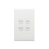 Legrand 1498544 Excel Life 4 Gang Rocker Switch, 16A/16AX, Dedicated Plate, Vertical, 230-240VAC, Matte Finish, White