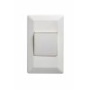Legrand CM910/1WE Como Rocker Switch, 1 Gang, SPDT, 10A 240V AC, Flush Mount, Smooth Action, 4 Corner Fixing, 95x50mm Cut Out, White