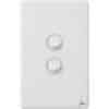 Legrand ED770/2IPWE Excel Life Dedicated Plate Series Switch, Weatherproof, IP66, Single Pole Double Throw, Flush, 2 Gang, Vertical, 240V 16AX, 1 or 2 Way, White Electric