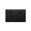 Legrand ED777MB Excel Life Double Powerpoint, 10A, Horizontal, 2 Outlets, AS/NZS 3112 Compliant, 230-240VAC, Matte Black