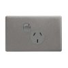Legrand ED787UG Excel Life Single Powerpoint, 10A, Horizontal, 1 Outlet, Flush Mount, AS/NZS 3112 Compliant, 230-240VAC, Urban Grey